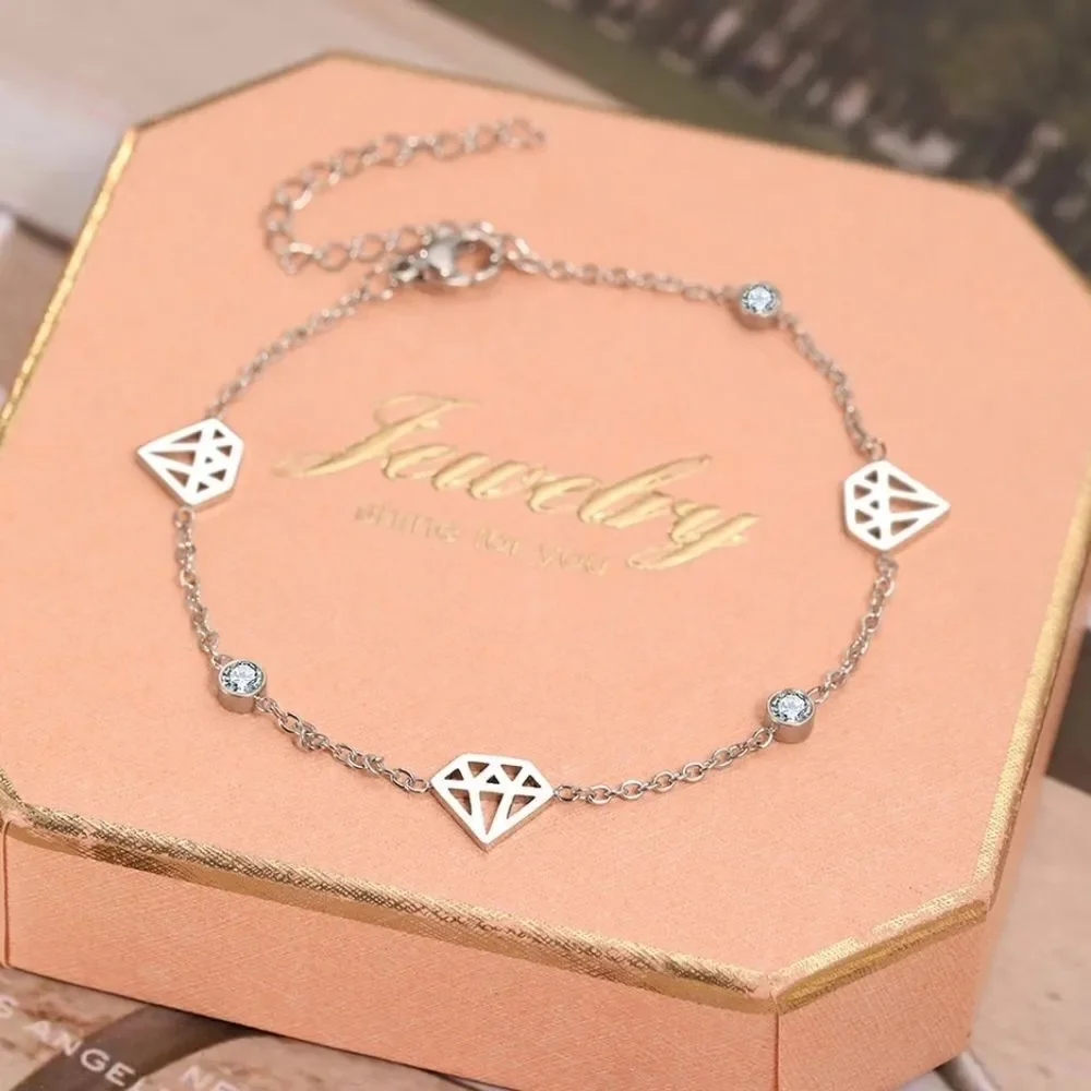 Stainless Steel Diamond Bracelet